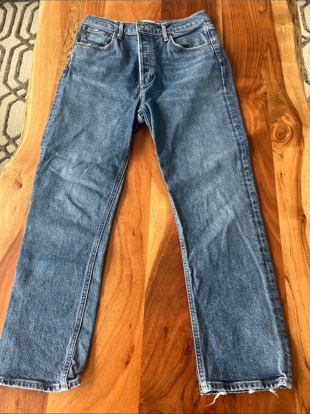 Agolde Riley High Rise Straight Crop Jean Transfer Size 28